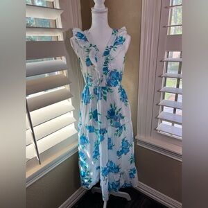 J. Crew Blue & White Floral Dress